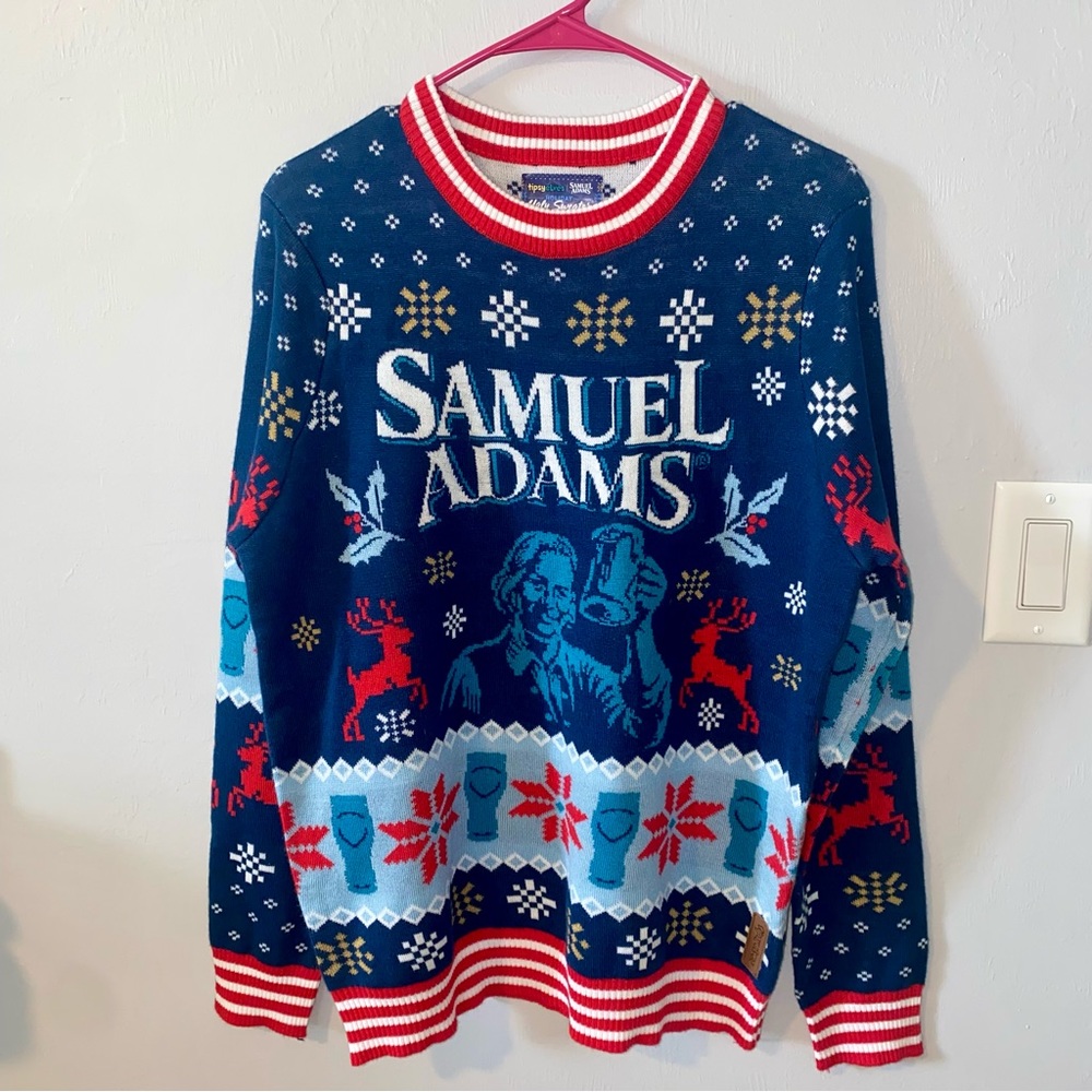 Tipsy‎ Elves Samuel Adams Sweater Men’s Medium Ugly Christmas Crewneck